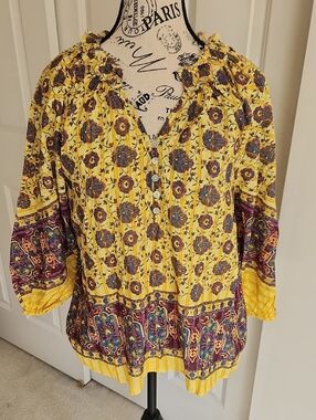 NWOT Sundance Lined Floral Top SZ M